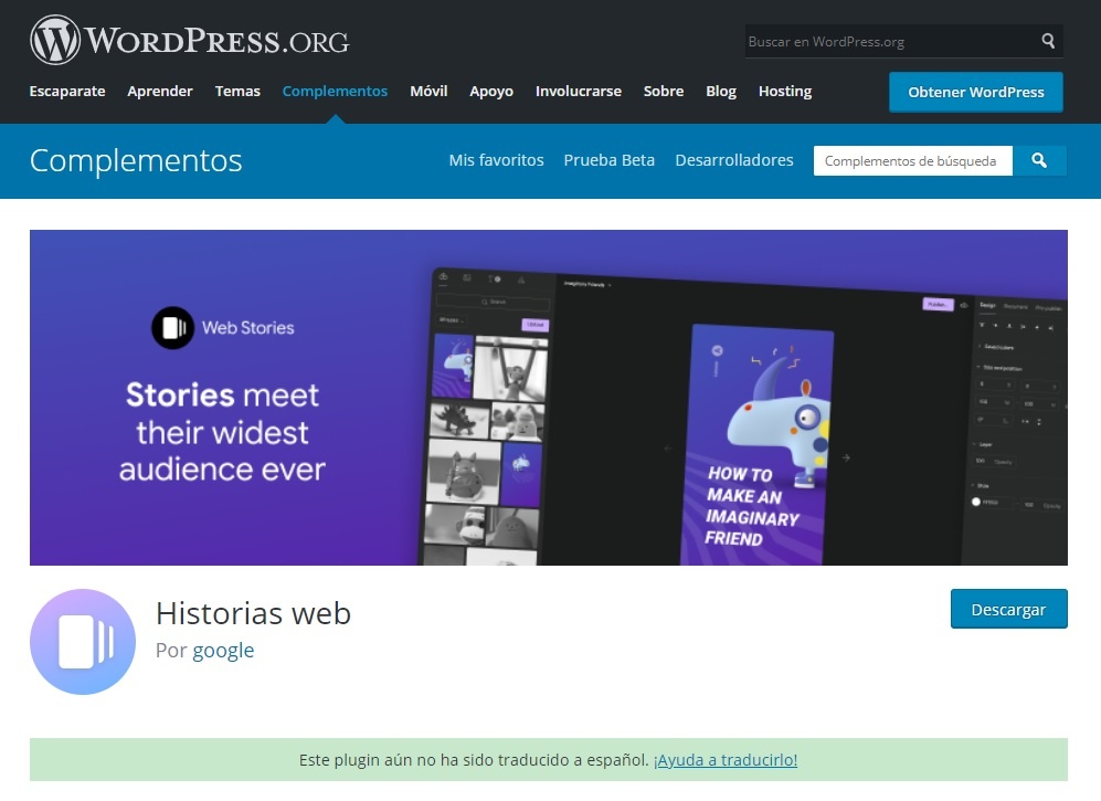 plugin historias web para wordpress